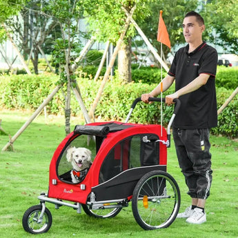 Remolque de Bicicleta Perros Plegable Carrito de Transporte para Mascotas