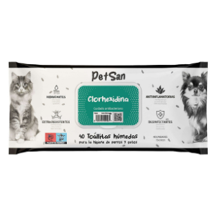 Toallitas Húmedas con Clorhexidina PetSan