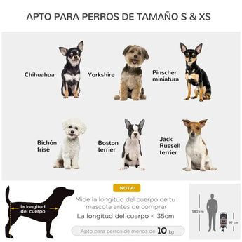 Cochecito Plegable para Mascotas Carrito con Ruedas 360º con Cesta