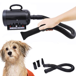 Secador de Pelo para Perros 2800W Soplador de Agua para Mascotas con Temperatura y Velocidad del Viento Ajustable