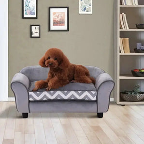 Sofá Exclusivo para Mascotas con Elegantes Patas de Madera